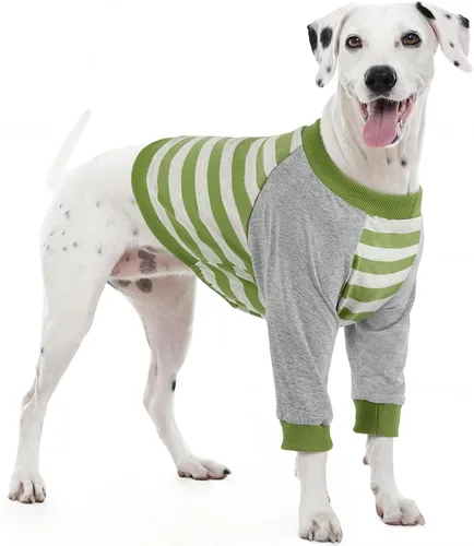 Vista 23 de FUAMEY Manga de recuperación para perros con protector de codo, camisa para perros para dejar de lamer las articulaciones, traje de manga larga