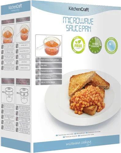 Vista 4 de Kitchen Craft 5028250154163 - Cacerola para microondas (30.4 fl oz), transparente