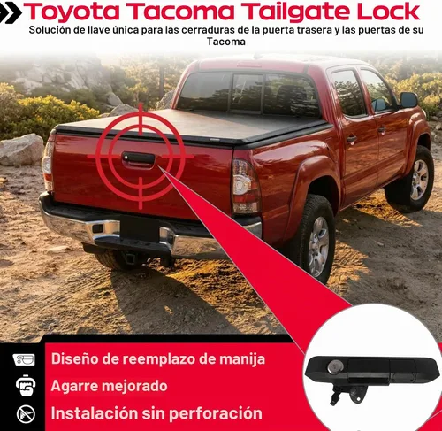Vista 2 de Cerradura manual para puerta trasera, de la marca Pop & Lock, para automóviles, Negro Cerradura antirrobo del portón trasero, perno codificable