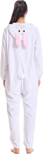 Vista 5 de Funivals Unisex Animals Costume AdultPlush Hooded Animals Onesie Homewear AdultsHalloween Christmas Jumpsuit Women & Men