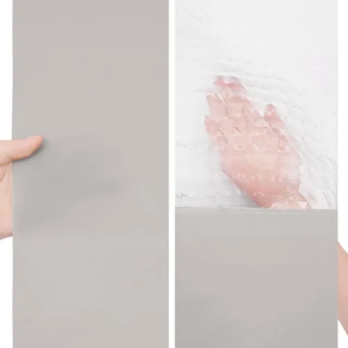 Vista 6 de timecity Juego de cortinas de ducha beige de PEVA con 12 ganchos blancos, forro de ducha de plástico, impermeable, de secado rápido, para bañera
