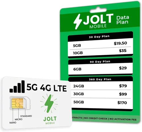 Vista 8 de Kit de iniciación - Tarjeta SIM de datos Jolt Mobile para cámara, rastreadores GPS, routers, tabletas y dispositivos IoT - Kit SIM 3 en 1, estándar