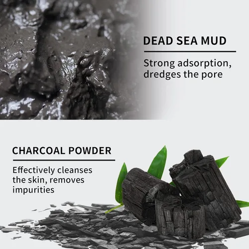 Vista 4 de ANAI RUI Máscara de barro del mar muerto con aceite de árbol de té y ácido salicílico, carbón, removedor de puntos negros, limpiador de poros, ideal