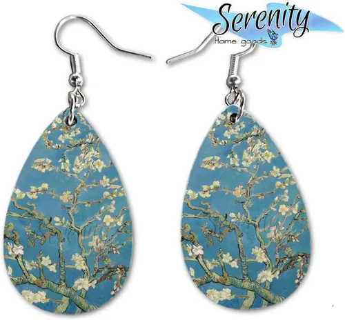 Vista 37 de Van Gogh - Juego de aretes colgantes divertidos Lindos aretes de joyería para niñas y mujeres Impresión de doble cara Regalo de cumpleaños