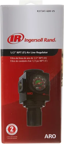 Vista 2 de ARO R37341-600-VS Regulador de aire 1/2" NPT, con calibre - 250 psi entrada máxima