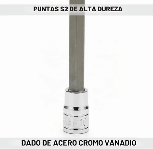 Vista 3 de Mayouko Juego de llaves de vaso XZN triple cuadrado extra largo de 6", 4mm a 18mm, 10 piezas, transmisión de 3/8" y 1/2