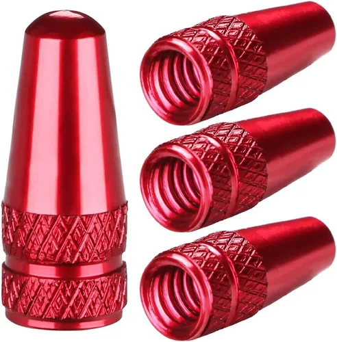 Vista 10 de Tapones de vástago de válvula Presta de aluminio - Cubiertas de polvo de aire de neumático negras para bicicleta (paquete de 4) - Se ajustan a