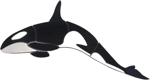 Vista 2 de Orca Whale - Mosaico de porcelana para piscina de 20 pulgadas con sombras (20 pulgadas con sombra)