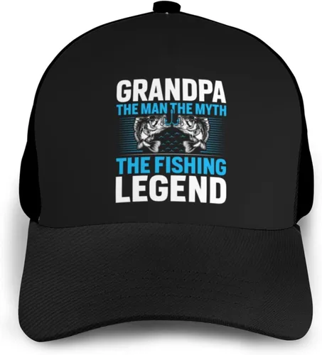 Vista 3 de KOSPOGO Grandpa The Man The Myth The Fishing Legend Baseball Cap for Men Women Baseball Hat Outdoor Casual Breathable Caps Adjustable Trucker Hat