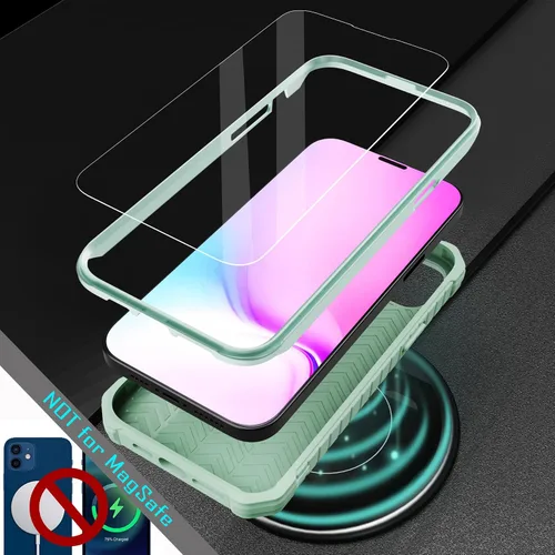 Vista 7 de ExoGuard Funda para iPhone 14 Plus de 6.7 pulgadas, funda de goma a prueba de golpes de cuerpo completo viene con un protector de pantalla de vidrio