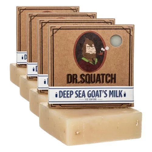 Vista 2 de Dr. Squatch Jabón en barra totalmente natural para hombres con grano medio, leche de cabra de mar profundo