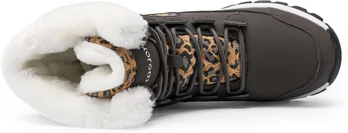 Vista 6 de COOJOY - Botas de nieve a media caña, peludas, e impermeables de mujer para el invierno