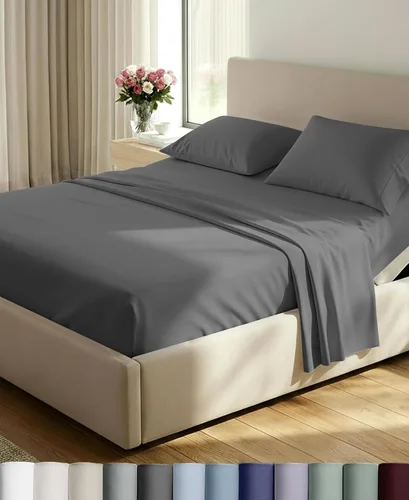 Vista 39 de California Design Den Juego de sábanas de lujo tamaño Queen, 800 hilos, 100% satén de algodón para cama tamaño Queen, juego de ropa de cama con Beige