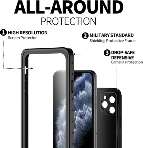 Vista 5 de BEASTEK Funda impermeable para Apple iPhone 11 Pro, serie NRE, a prueba de golpes, bajo el agua IP68, con protector de pantalla integrado, funda