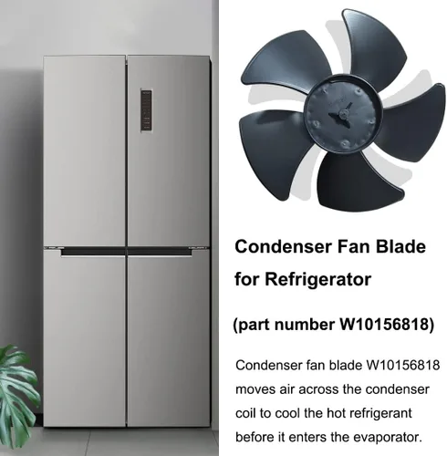Vista 4 de Hoja del ventilador del motor del condensador del refrigerador W10156818 para Whirlpool Kenmore Sears Jenn-Air Amana Reemplazar AP4323896 1454592