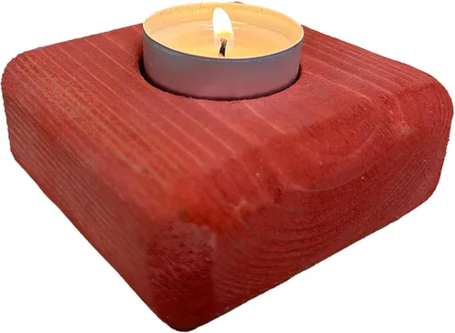 Vista 9 de Portavelas de madera para velas de té, 3.5 pulgadas, decoración del hogar de mesa (vela no incluida) (1, azul, barco)