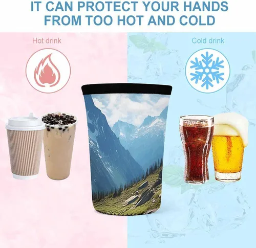 Vista 4 de Shih Tzu Dog Mountains Reusable Insulated Neoprene Iced Coffee Cup Sleeves 3 Sizes Diving Material Cup Durable Beverage Covers for Cold Coffee Tea