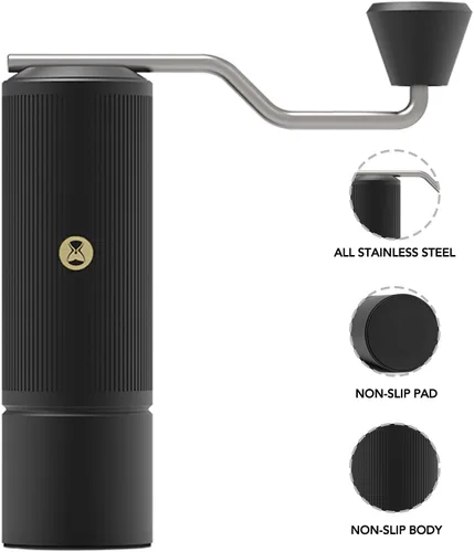 Vista 6 de TIMEMORE Molinillo de café manual de acero inoxidable con rebabas cónicas con capacidad de 0.71 oz numérico externo ajustable, molinillo de expressp