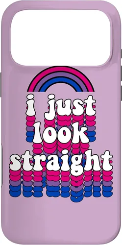 Vista 22 de I Just Look Straight Bisexual Rainbow Bisexual Pride Flag Case for iPhone 17