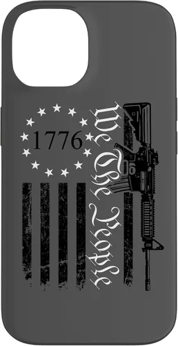 Vista 4 de iPhone 16 We The People - Funda patriótica con la bandera de Estados Unidos AR15 Pro Guns
