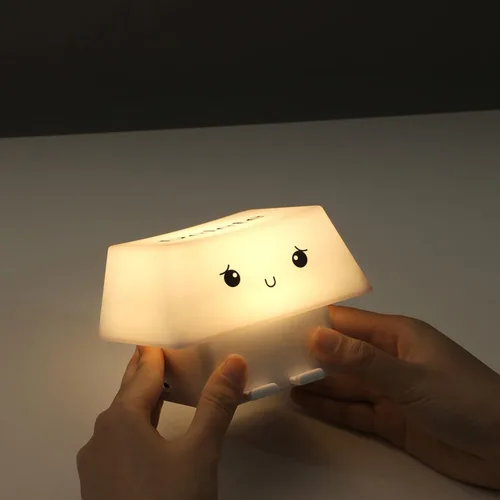 Vista 9 de Creative Deletes Keycap Lamp USB Rechargeable Moods Light with Adjustable Brightness Phone Holder for Bedroom Dorm