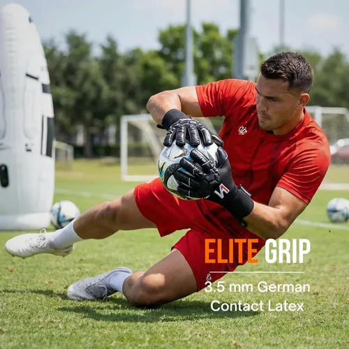 Vista 2 de ONEKEEPER ACE Guantes de portero – Protección sin dedos – Guantes de portero de fútbol profesional para niños, jóvenes y adultos – látex de contacto