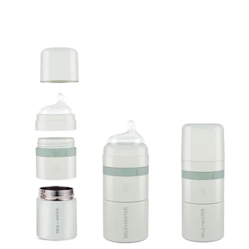 Vista 14 de MILK & WATER - Dispensador de biberones y fórmula para bebés todo en uno de acero inoxidable sobre la marcha, mantiene el agua caliente y la fórmula