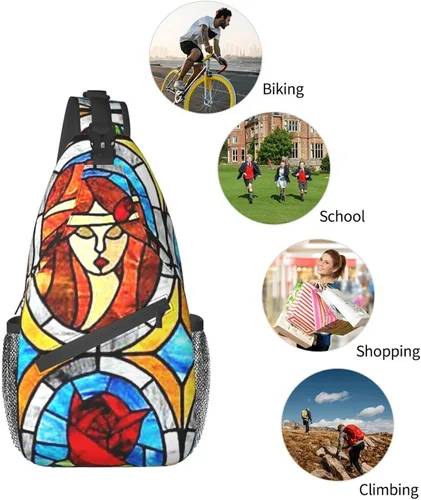Vista 7 de Master Masonic Outdoor Crossbody Shoulder Bag For Unisex Young Adult Hiking Sling Backpack