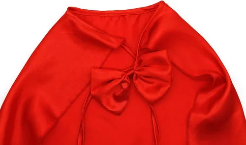 Vista 6 de Cotrio Disfraz de princesa para niñas, fiesta temática de cumpleaños, Halloween, cosplay, con diadema de lazo rojo