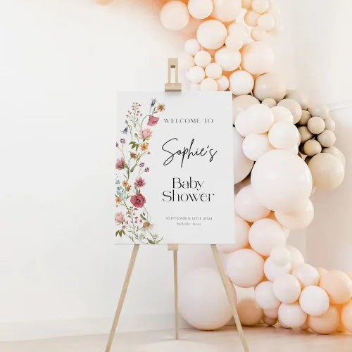 Vista 4 de Letrero de bienvenida personalizado para baby shower, letrero de bienvenida para baby shower con osito de peluche, póster personalizado de osito