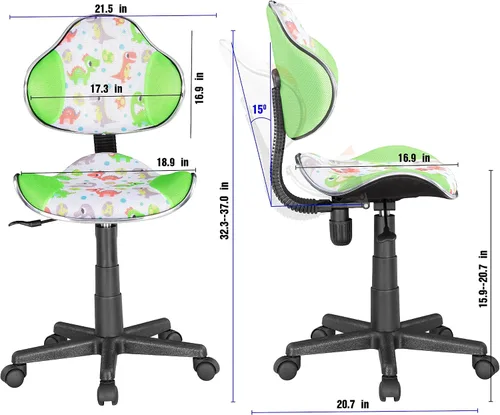 Vista 3 de JJS Silla ejecutiva de computadora con respaldo bajo para oficina en casa, silla ergonómica de malla con base extra grande y almohadillas