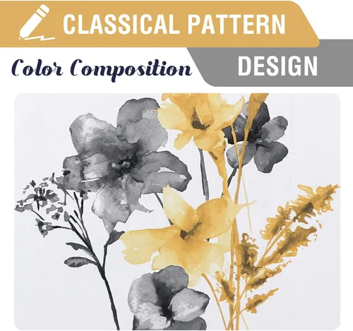 Vista 4 de H.VERSAILTEX - Cortinas 100% blackout con estampado floral de cattleyas, 45 pulgadas de largo, juego de 2 paneles térmicos con forro negro, a prueba
