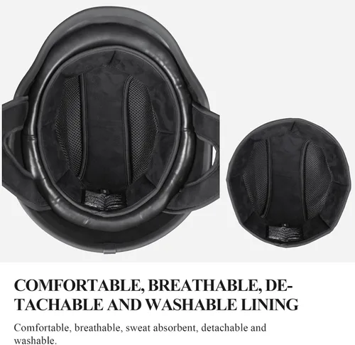 Vista 5 de Kaese Medio casco retro de la motocicleta de la fibra de carbono del estilo alemán certificado DOT