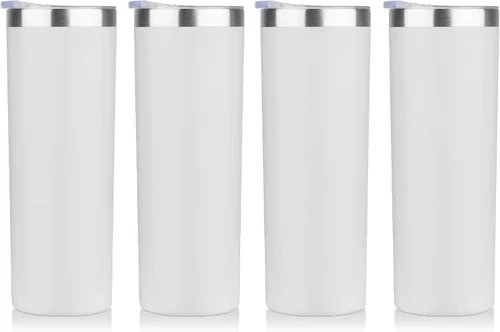 Vista 10 de HASLE OUTFITTERS Juego de vasos delgados de 20 onzas a granel, vasos delgados aislados de acero inoxidable con tapas, tazas de café reutilizables