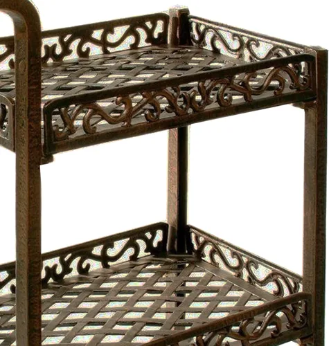 Vista 3 de Oakland Living 6029-AB Mississippi Carro de servicio de aluminio fundido, bronce antiguo
