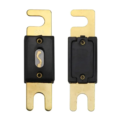 Vista 3 de ZOOKTO - Fusible ANL de 80 amperios chapado en oro, compatible con sistemas de 12 V y 24 V para sistema de audio de vehículos marinos (paquete de 5)
