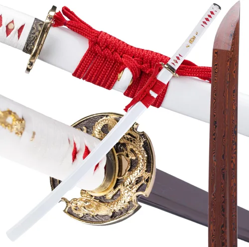 Vista 11 de Katana afilada hecha a mano, arcilla tradicional de acero templado 1060/9260/T10, espada Katana real de espiga completa, auténtica espada samurái