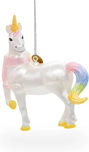 Vista 7 de Encantador unicornio arcoíris - Adorno navideño de vidrio soplado