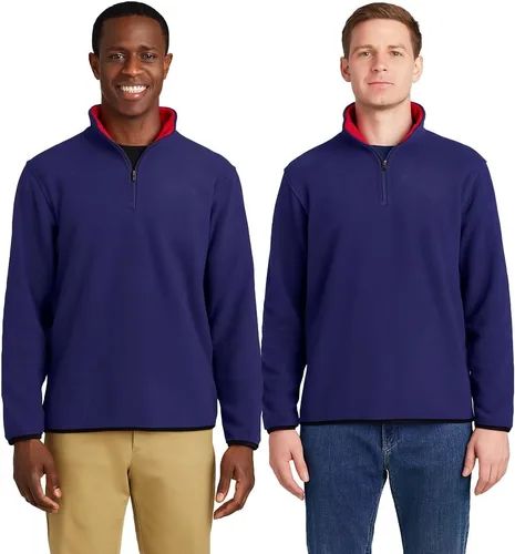 Vista 2 de JH DESIGN GROUP Sudadera Pullover Térmica de Forro Polar con Cremallera de un Cuarto para Hombre de Manga Larga Suéter de Peso Medio en 6