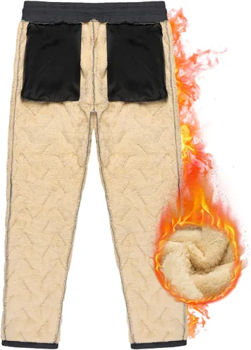Vista 2 de LBL Leading the Better Life Pantalones de forro polar de invierno para hombre, pantalones deportivos con forro de sherpa, pantalones deportivos