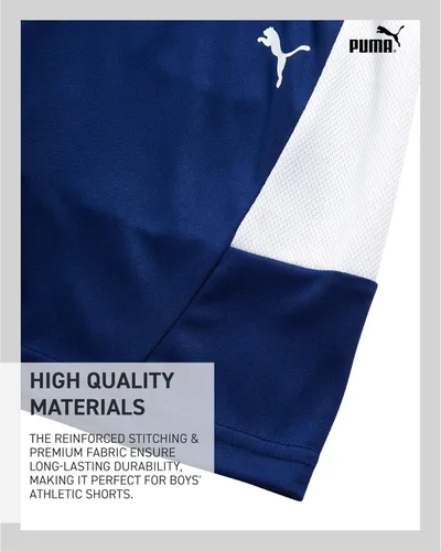 Vista 5 de PUMA Pantalones cortos deportivos para niños, de secado rápido, transpirables, entrelazados, con bolsillos (tallas 4-20)