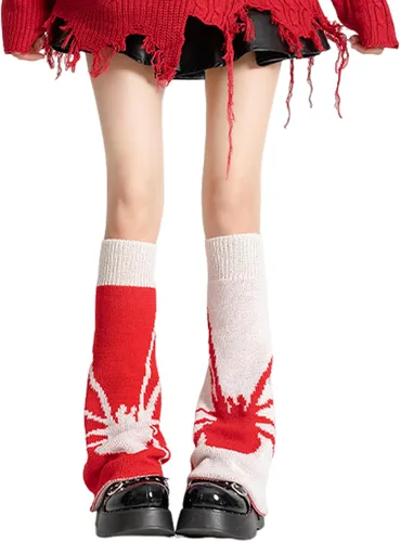 Vista 18 de Sexybody Calentadores de piernas para mujer, Y2K Kawaii con estampado de araña, gótico, Harajuku, Lolita, elegantes y bonitos, calcetines japoneses