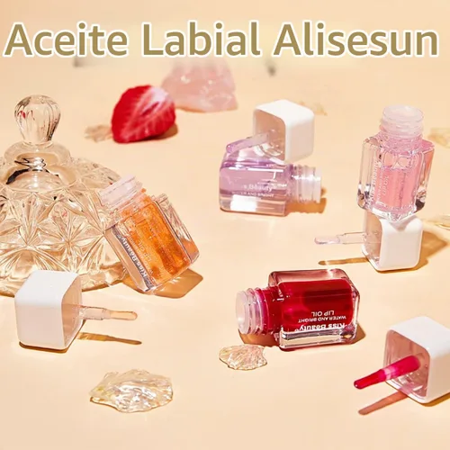 Vista 4 de Kit de 4 piezas de aceite y brillo labial - Cuidado labial hidratante y voluminizador con perla y brillo