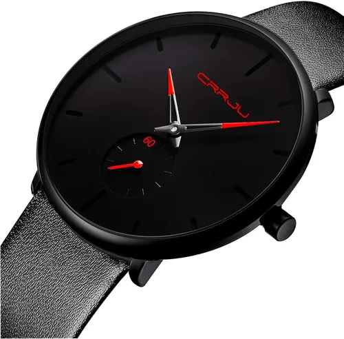 Vista 2 de Mens Watches Ultra-Thin Minimalist Waterproof-Fashion Wrist Watch for Men Unisex Dress with Leather Band