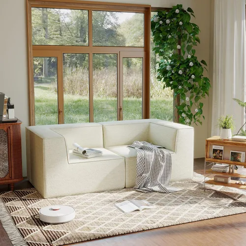 Vista 41 de Sofá Seccional Modular de 38", Juego de Asientos de Sofá Convertible en Cubo Comprimido, Combina Forma de L y Forma de U, Ensamblaje Fácil, Ahorro