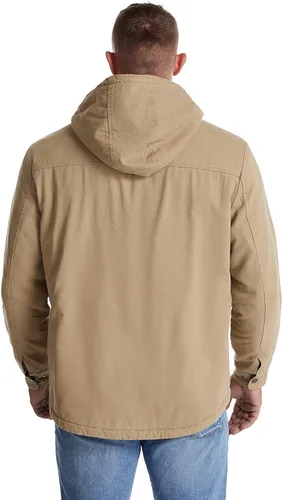 Vista 2 de Mr.Stream Abrigo térmico para hombre, con forro polar y forro polar con capucha de algodón lavado
