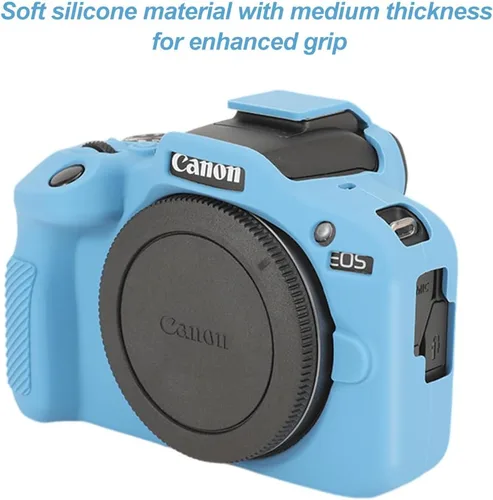 Vista 5 de Pocoukate Funda para cámara Canon EOS R100, funda protectora de silicona suave con protector de pantalla EOS R100 Accesorios para Canon EOS R100