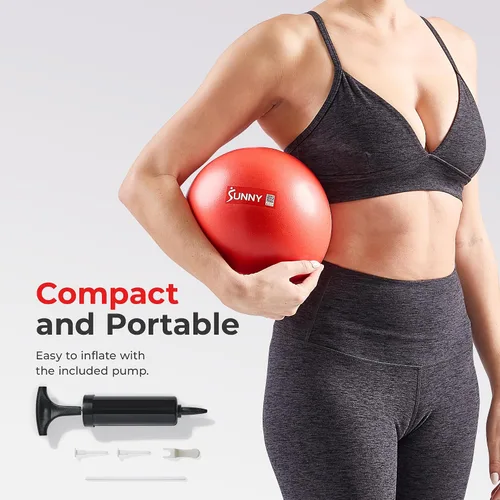 Vista 8 de Sunny Health & Fitness Pelota de ejercicio antiestallidos de alta calidad para fuerza central, yoga, pilates, barra, terapia física, equilibrio