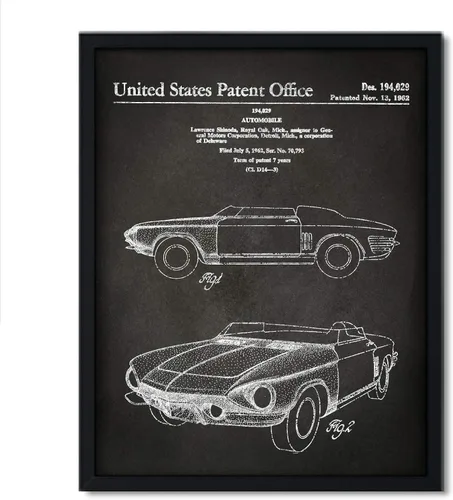 Vista 30 de Andaz Press Póster de decoración de pared con estampado de patente de pizarra, 8.5 x 11 pulgadas, aviones, trenes, automóviles, póster de patente