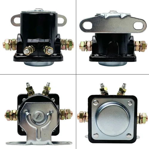 Vista 4 de Relé Solenoide de Arranque Hot Rod 12V de Repuesto para 1956 en adelante Fo-rd B6AZ-11450-A C6AF C7AF C9AF C3912 SW-3 SW3 D2AF11450AA 50-430 Negro